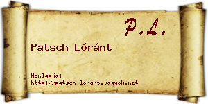 Patsch Lóránt névjegykártya